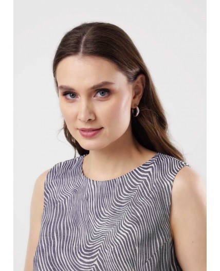 CLE Блузка жен. 253226/178штн, т.синий/молочный