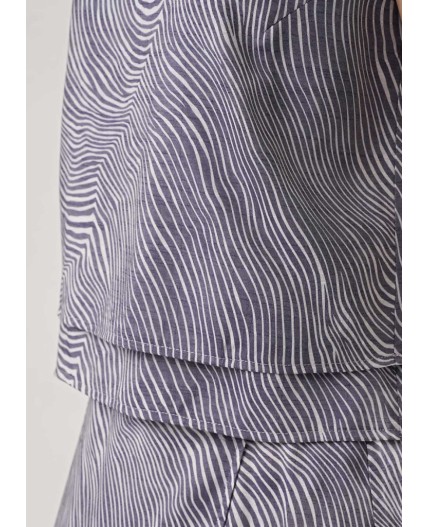 CLE Блузка жен. 253226/178штн, т.синий/молочный