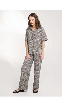 CLE Брюки жен. 256903/175эфн, молочный/т.серый