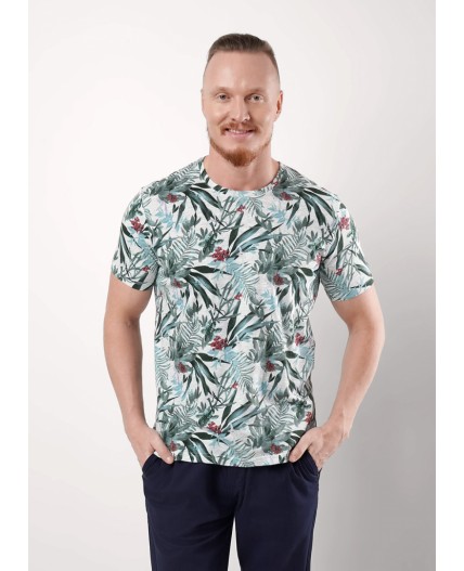 CLE Футболка муж. 551880/22он, молочный/зелёный