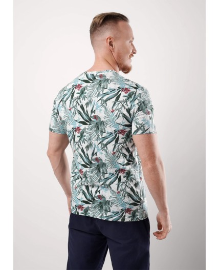 CLE Футболка муж. 551880/22он, молочный/зелёный