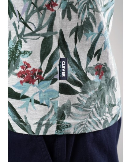 CLE Футболка муж. 551880/22он, молочный/зелёный