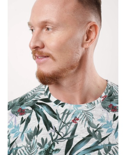 CLE Футболка муж. 551880/22он maxi, молочный/зелёный