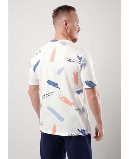 CLE Футболка муж. 552301/21он maxi_п1, молочный/синий