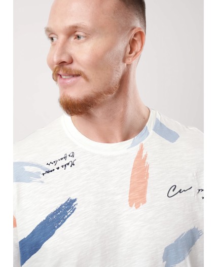 CLE Футболка муж. 552301/21он maxi_п1, молочный/синий