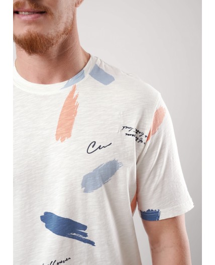 CLE Футболка муж. 552301/21он maxi_п1, молочный/синий