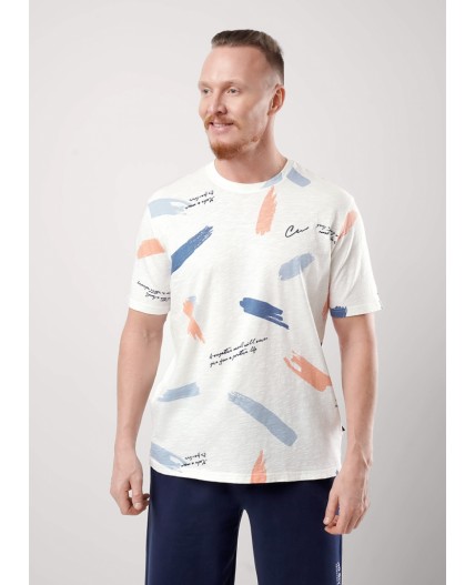 CLE Футболка муж. 552301/21он_п1, молочный/синий