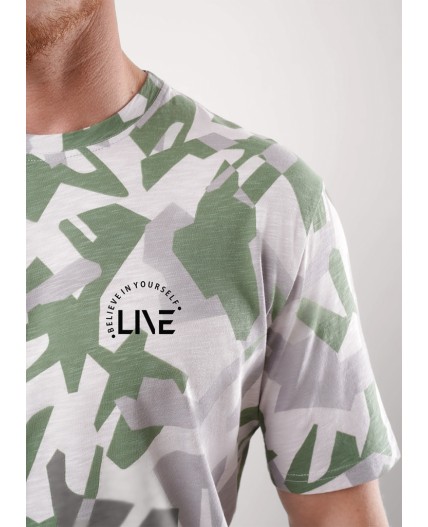 CLE Футболка муж. 552301/23он maxi_п, св.серый/зелёный