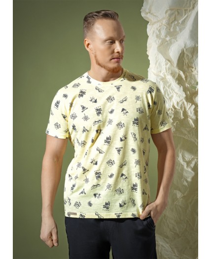 CLE Футболка муж. 552364/30он, св.жёлтый/т.серый