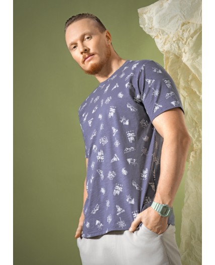 CLE Футболка муж. 552364/30он, т.серый/белый