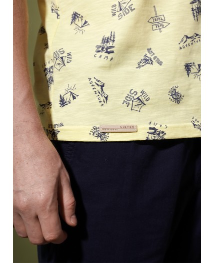 CLE Футболка муж. 552364/30он maxi, св.жёлтый/т.серый