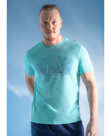 CLE Футболка муж. 552371/31кд maxi_п, св.бирюзовый