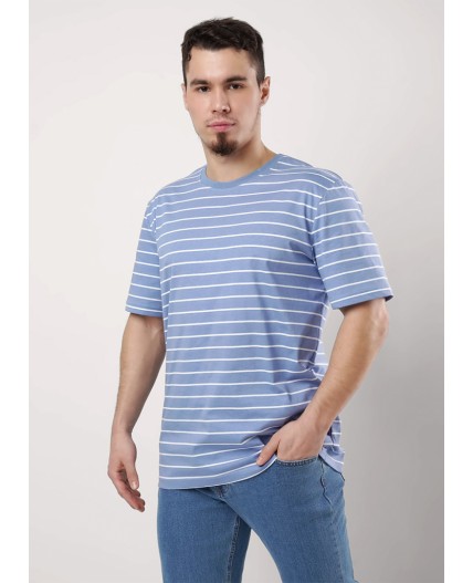 CLE Футболка муж. 552480/18кдн, т.голубой/молочный