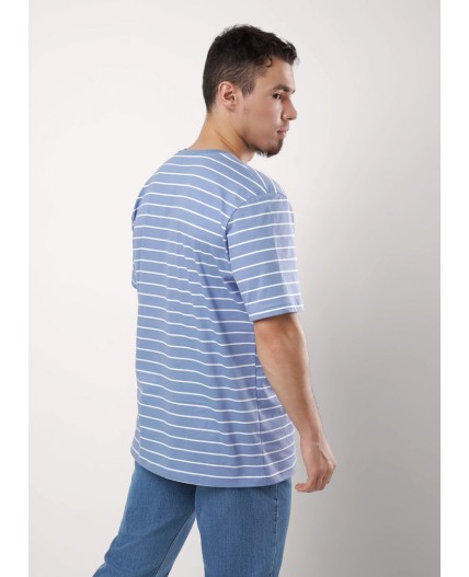 CLE Футболка муж. 552480/18кдн, т.голубой/молочный