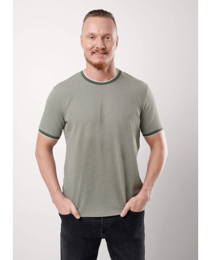 CLE Футболка муж. 552538/23кжн, хаки/белый