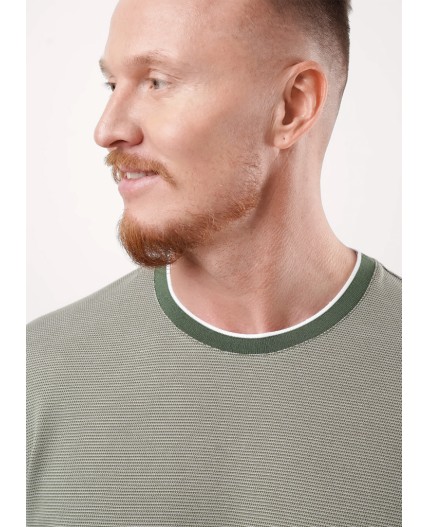 CLE Футболка муж. 552538/23кжн, хаки/белый