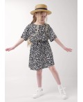 CLE Платье дев. 853205/19штн, молочный/чёрный