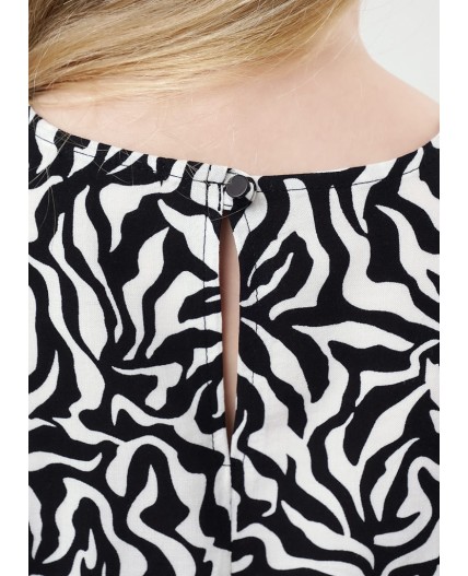 CLE Платье дев. 853205/19штн, молочный/чёрный