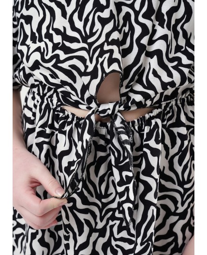 CLE Платье дев. 853205/19штн, молочный/чёрный