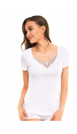 CLE LF007у Фуфайка жен.кружево, белый