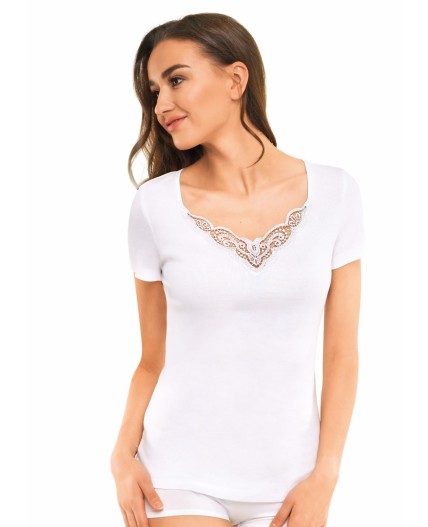 CLE LF007у Фуфайка жен.кружево, белый