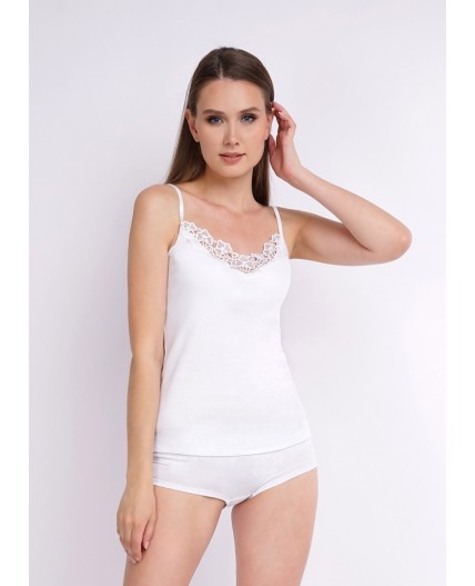 CLE LM002-1у майка жен.кружево, белый