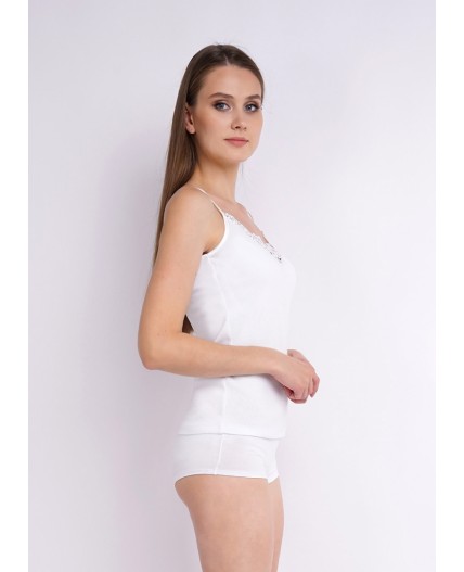 CLE LM002-1у майка жен.кружево, белый