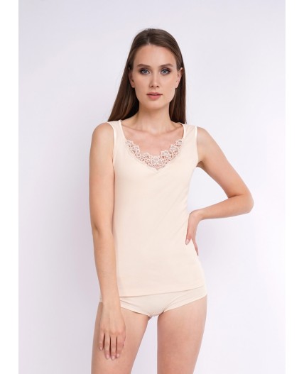 CLE LM002у майка жен.кружево, св.бежевый