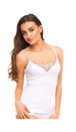 CLE LM007-1у майка жен.кружево, белый