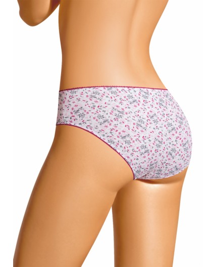 CLE B1182/1 Трусы жен. Флора, молочный/малиновый