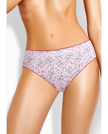CLE C1182/1 Трусы жен. Флора, молочный/малиновый