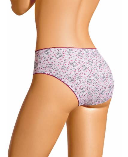 CLE C1182/1 Трусы жен. Флора, молочный/малиновый
