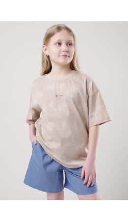 CLE Футболка дев. 857036/18ккн_п, бежевый/т.бежевый