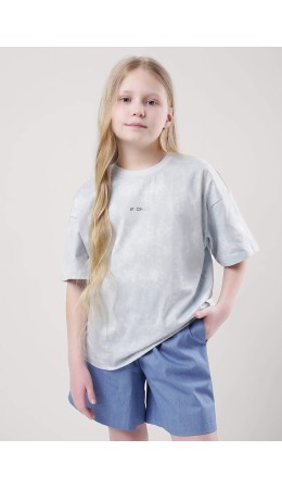 CLE Футболка дев. 857036/18ккн_п, св.бирюзовый/св.голубой