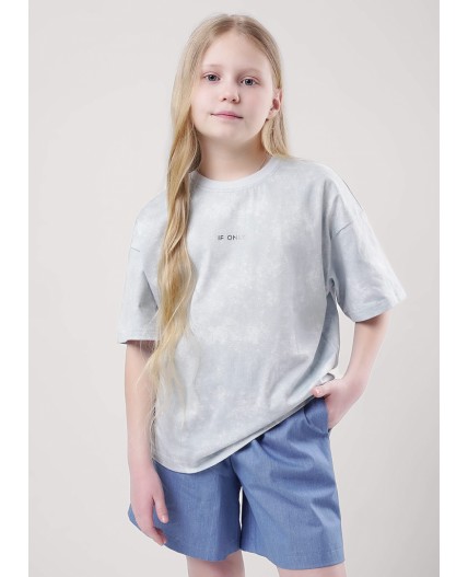 CLE Футболка дев. 857036/18ккн_п, св.бирюзовый/св.голубой