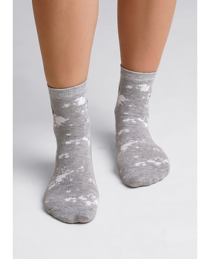 CLE Носки дет.С4378 20-22,22 драйв хл+эл, меланж серый