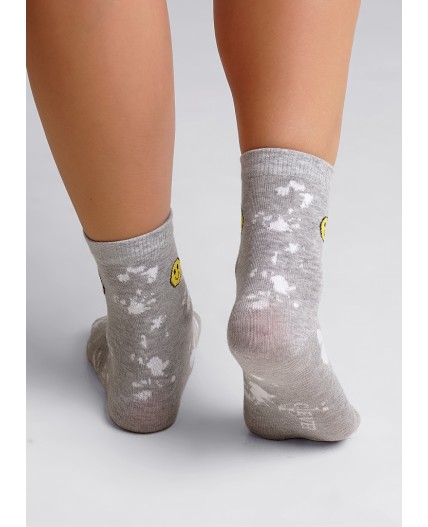 CLE Носки дет.С4378 20-22,22 драйв хл+эл, меланж серый