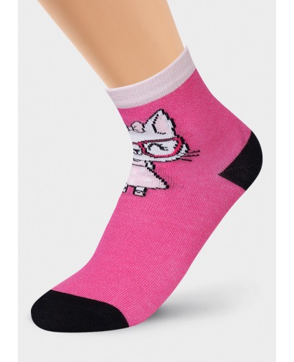 CLE Носки дет.С4207 20-22,22 пион хл+эл, т.розовый