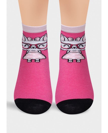 CLE Носки дет.С4207 20-22,22 пион хл+эл, т.розовый