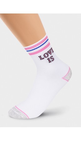 CLE Носки дет.С4230 20-22,22 мята хл+эл, белый