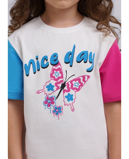 CLE Футболка дев. 846501/73г_п, молочный