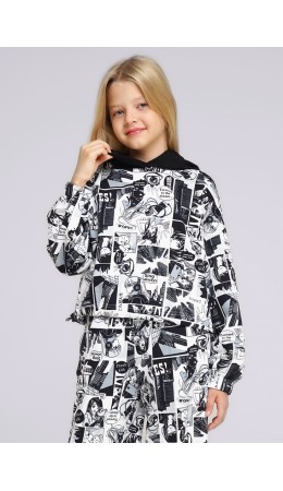 CLE Джемпер дев. 846454/71ун, белый/чёрный