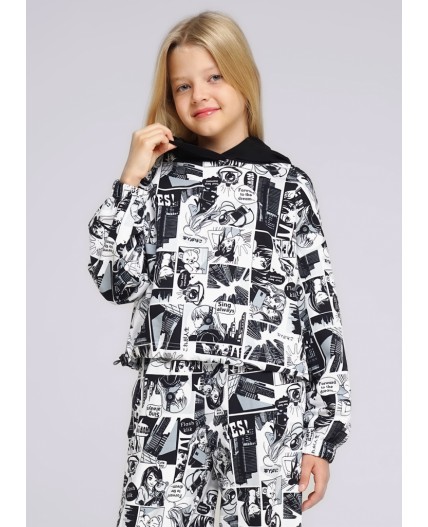 CLE Джемпер дев. 846454/71ун, белый/чёрный