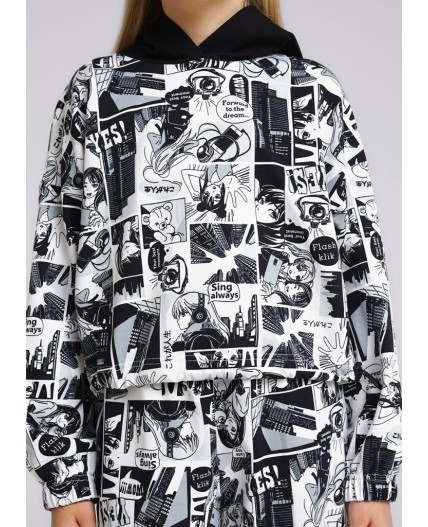 CLE Джемпер дев. 846454/71ун, белый/чёрный