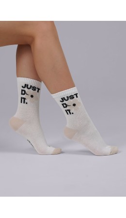 CLE Носки жен.Д5462 Кварц хл+эл, белый/св.бежевый