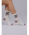 CLE Носки жен.Д5462 Кварц хл+эл, белый/т.бежевый
