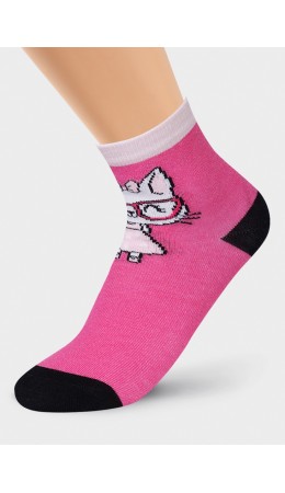 CLE Носки дет.С4207 16-18,18-20 пион хл+эл, т.розовый