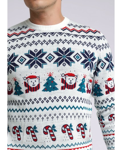 CLE MSW430921 Джемпер муж., молочный/т.синий