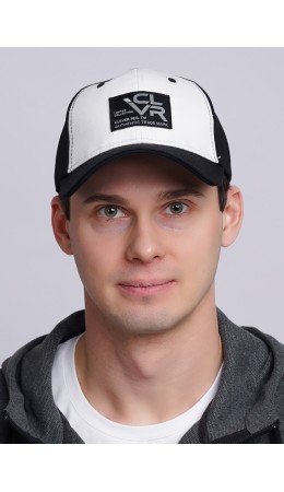 CLE Бейсболка 26  х/б (GK1612-1001 кепка с козыр), молочный/чёрный