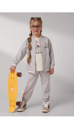 CLE Брюки дев. 757127/22уп_п, меланж св.серый